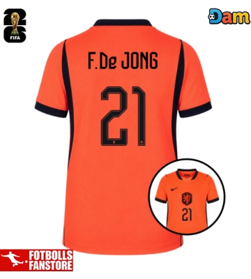 Nederländerna Frenkie de Jong #21 Hemmatröja Dam VM 2026 Kortärmad